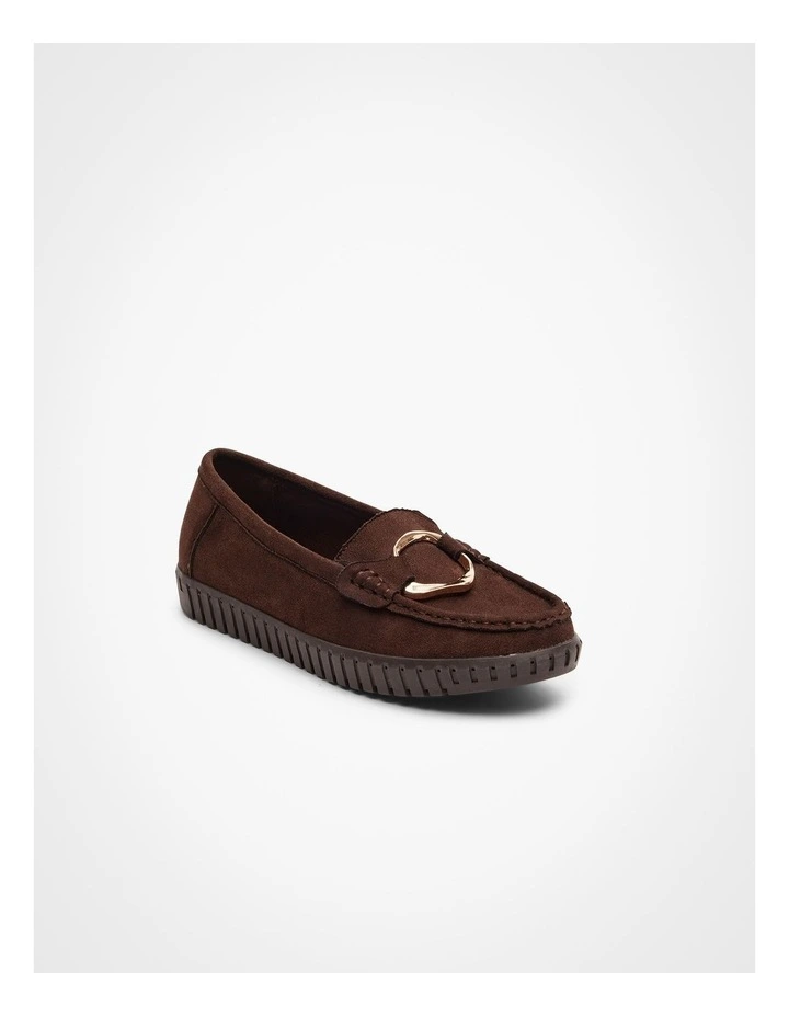 Flexible Faux Suede Loafer in Brown image 2