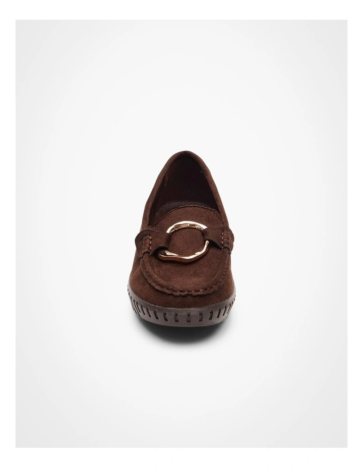 Flexible Faux Suede Loafer in Brown image 3