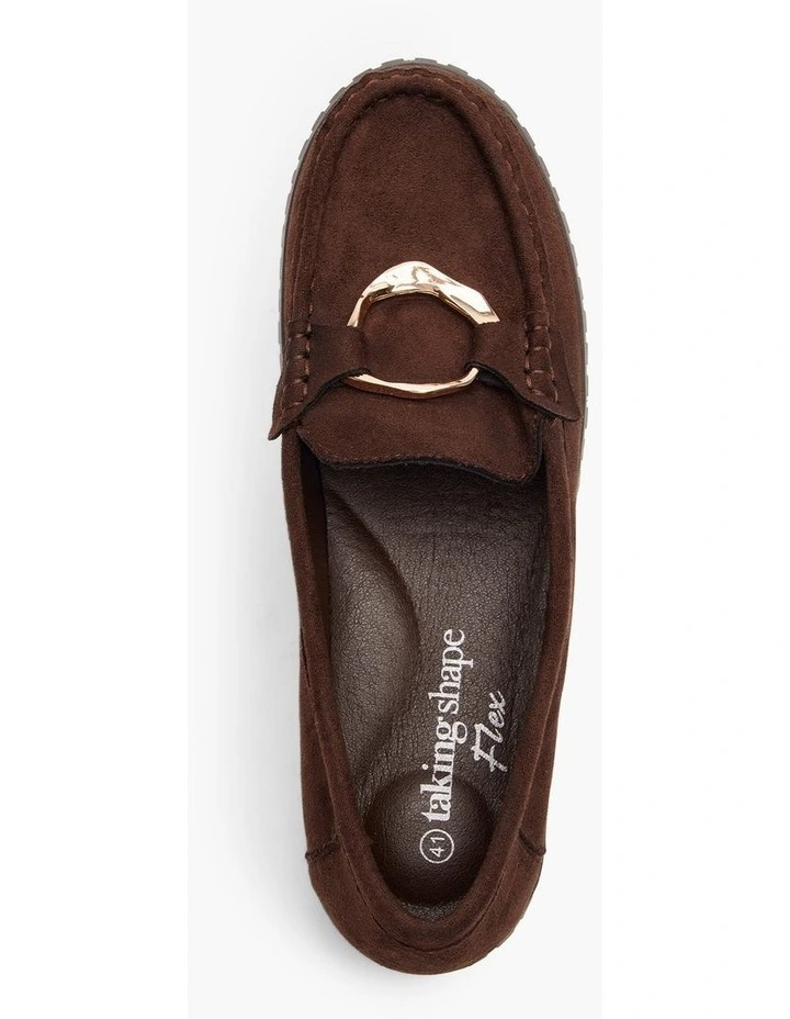 Flexible Faux Suede Loafer in Brown image 4