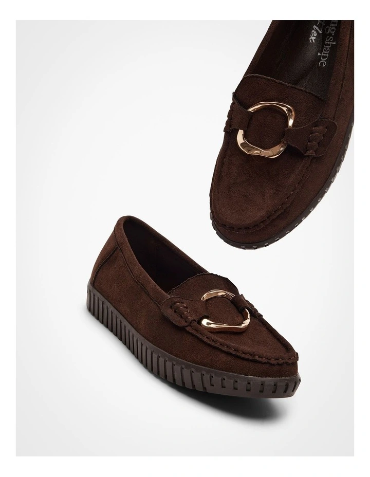Flexible Faux Suede Loafer in Brown image 5