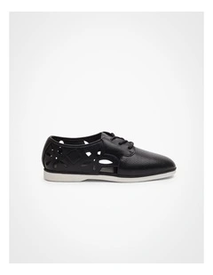 Flower Lasercut Brogue in Black