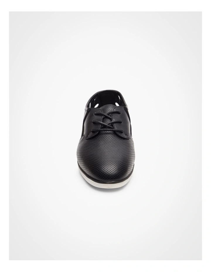 Flower Lasercut Brogue in Black image 3