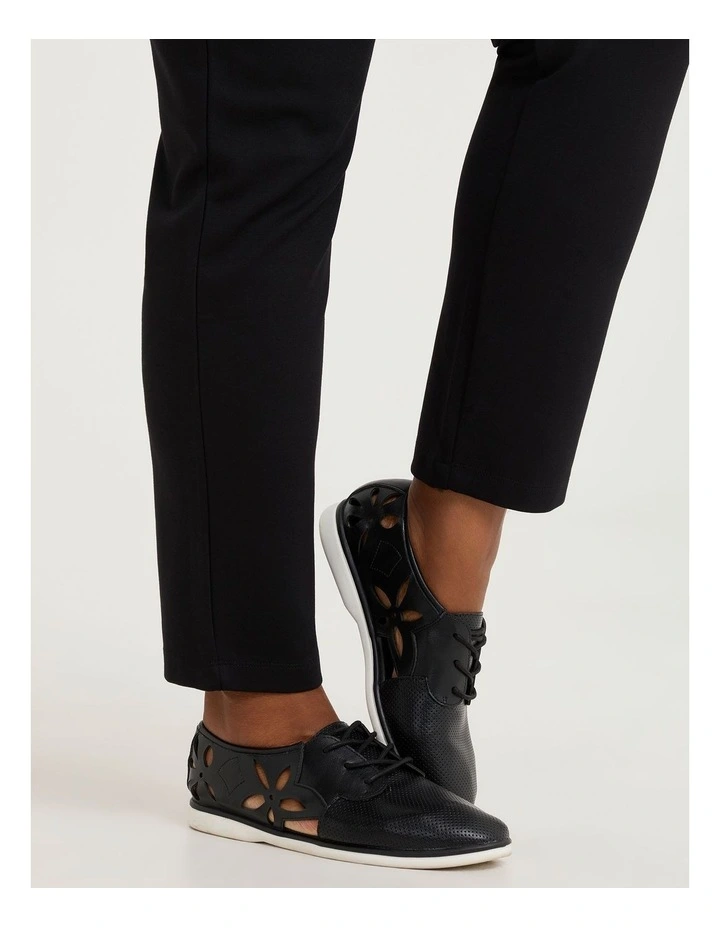 Flower Lasercut Brogue in Black image 6