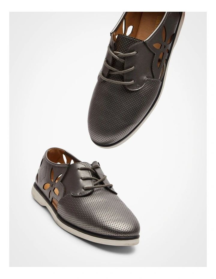 Flower Lasercut Brogue Pewter image 5