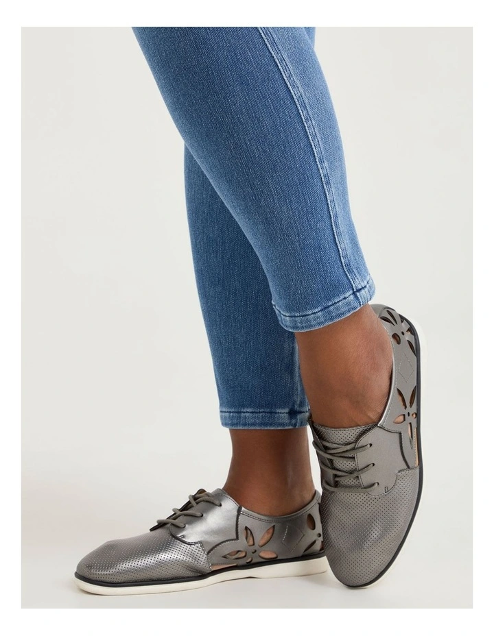 Flower Lasercut Brogue Pewter image 6
