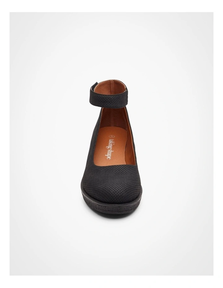Ankle Strap Wedge in Black image 3