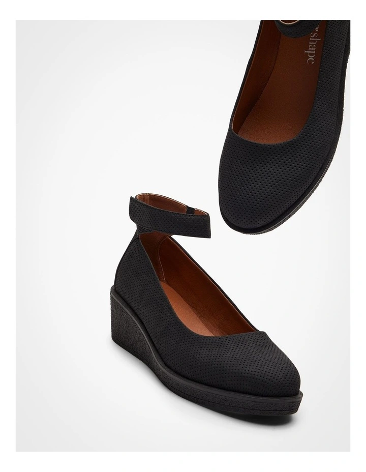 Ankle Strap Wedge in Black image 5