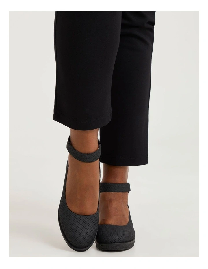 Ankle Strap Wedge in Black image 6