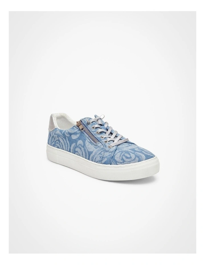 Denim Floral Sneaker in Blue image 2