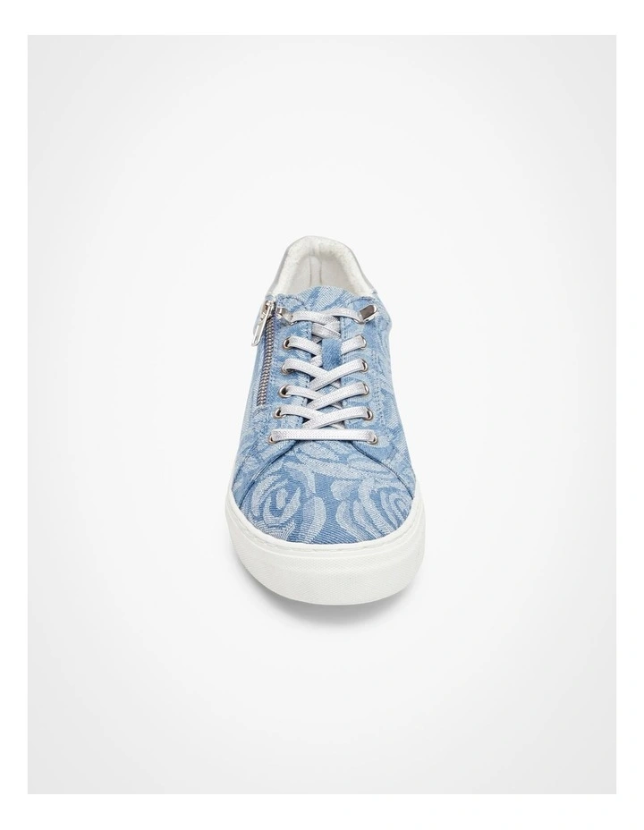Denim Floral Sneaker in Blue image 3