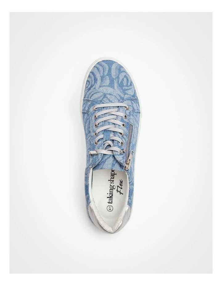 Denim Floral Sneaker in Blue image 4