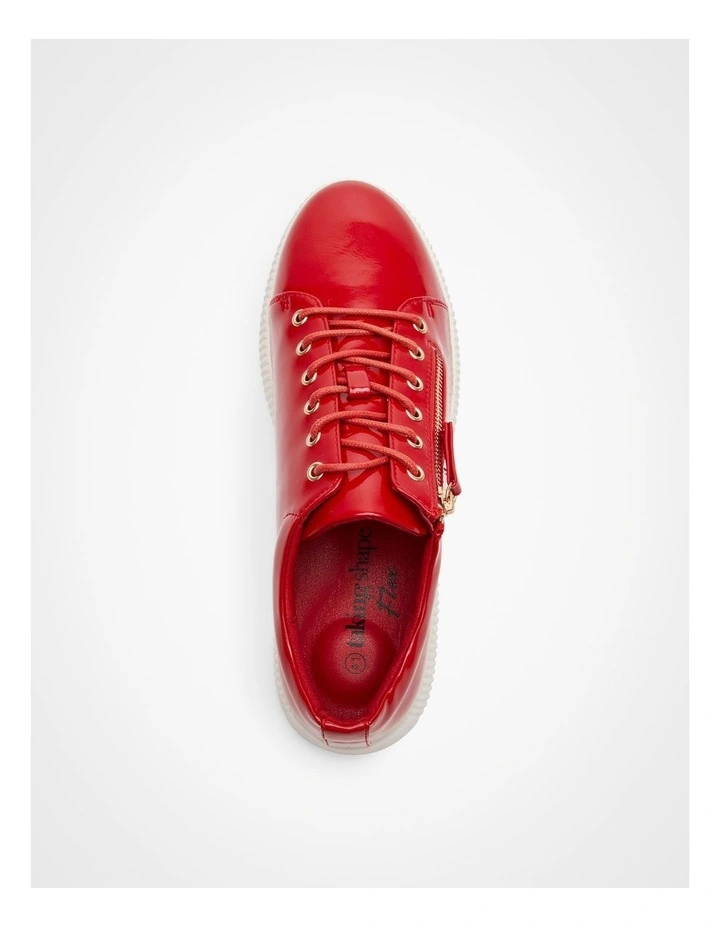 Patent Wedge Sneaker in Red image 4