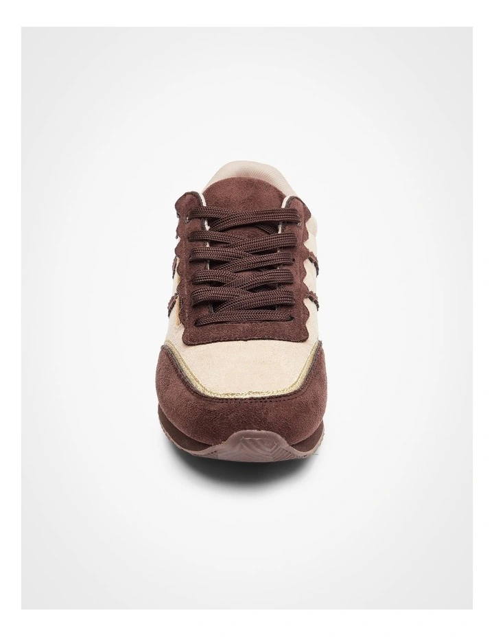 Retro Zip Wedge Sneaker in Brown image 3