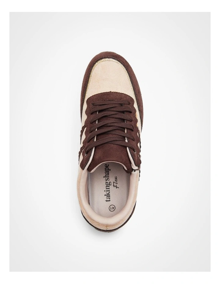 Retro Zip Wedge Sneaker in Brown image 4