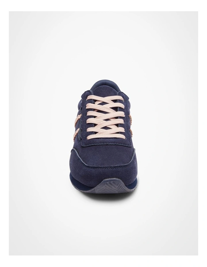Retro Zip Wedge Sneaker in Navy/pink image 3