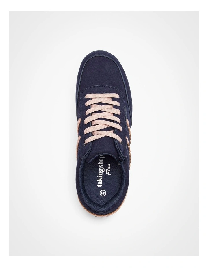 Retro Zip Wedge Sneaker in Navy/pink image 4