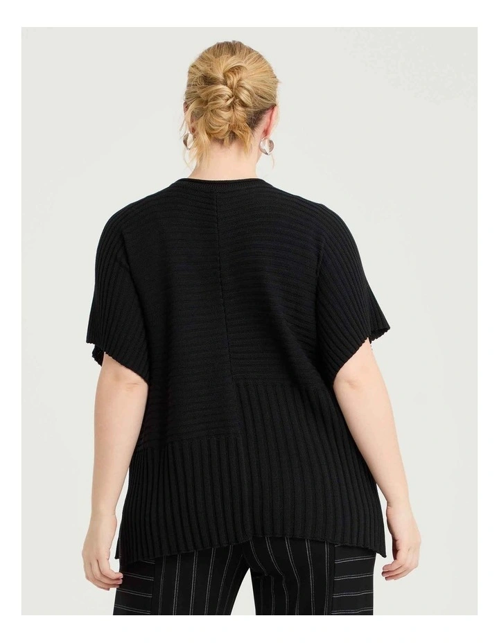 Riley Cotton Modal Rib Jumper Black image 2