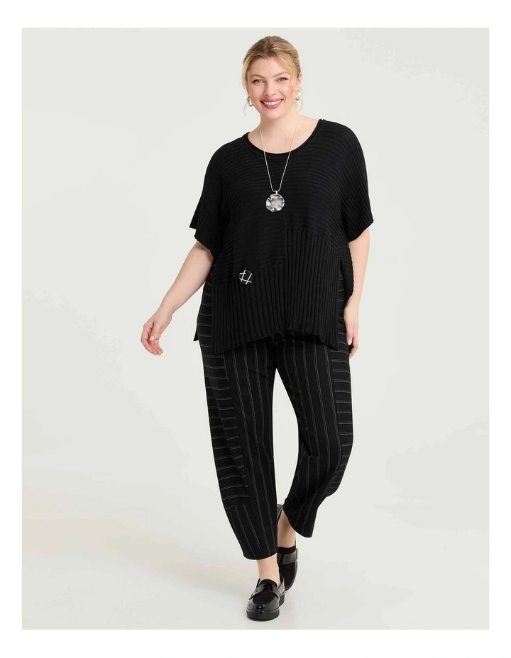 Riley Cotton Modal Rib Jumper Black image 3