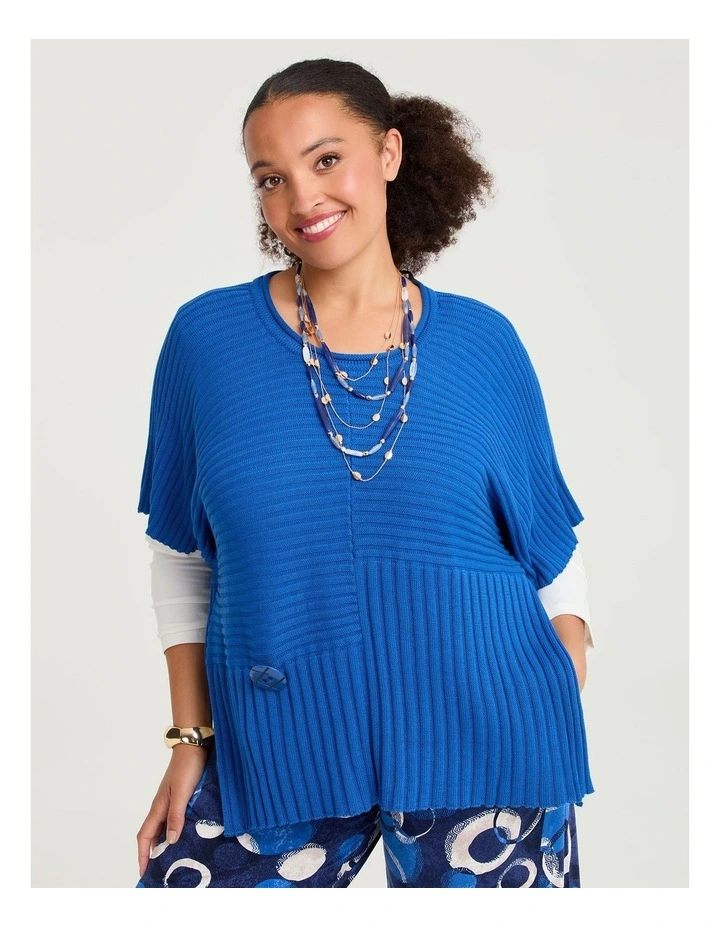 Riley Cotton Modal Rib Jumper Blissful Blue image 1