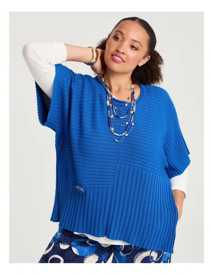 Riley Cotton Modal Rib Jumper Blissful Blue image 3
