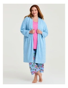 Terry Towelling Zip Thru Robe Powder Blue