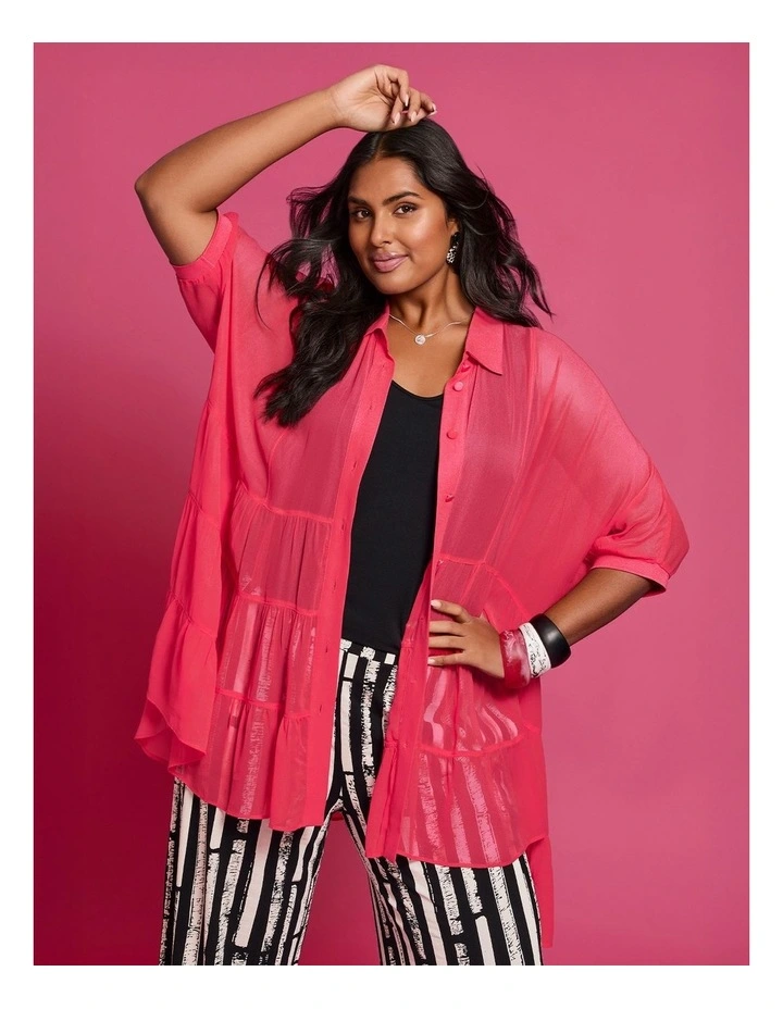 Chiffon Amiri Tier Shirt Watermelon image 5