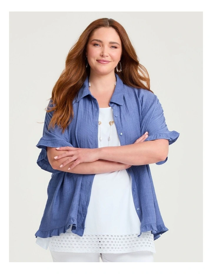 Natural Hope Ruffle Shirt Pastel Lilac image 4