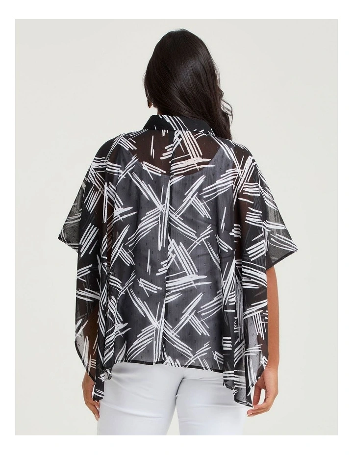 Chiffon Lurex Abstract Shirt Print image 2