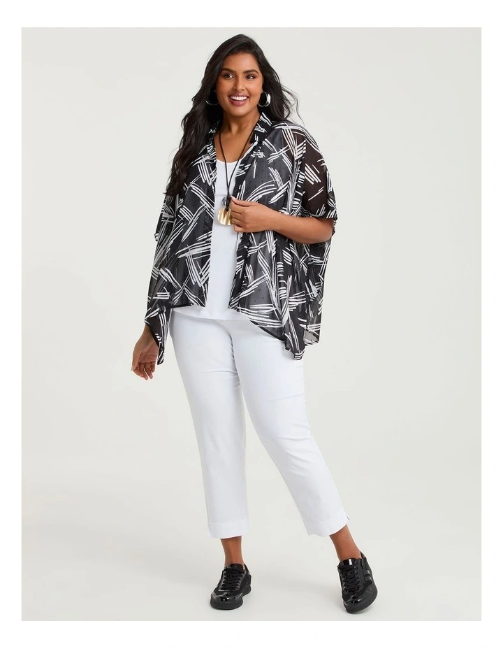 Chiffon Lurex Abstract Shirt Print image 3