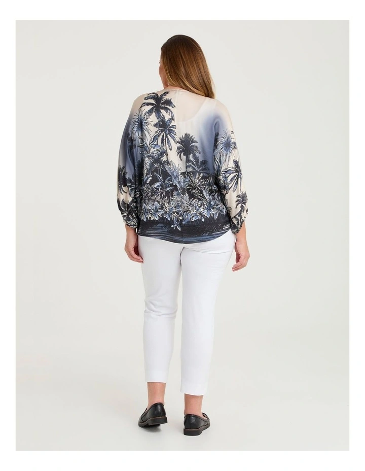 Natural Palma Tie Front Top Print image 2
