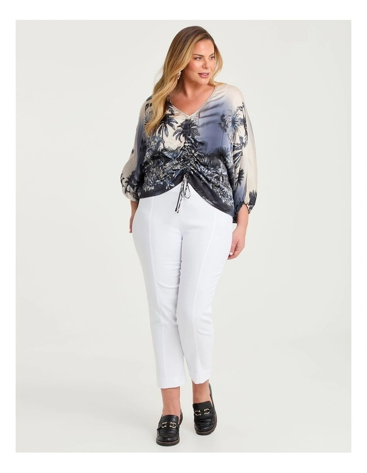 Natural Palma Tie Front Top Print image 3