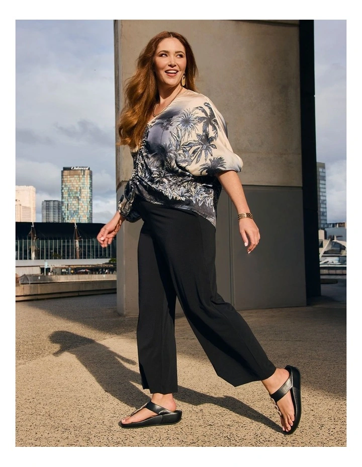 Natural Palma Tie Front Top Print image 6