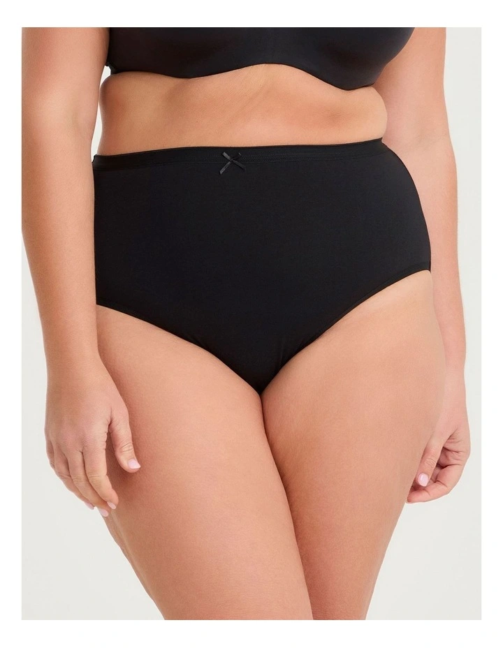5 Pack Cotton Solid Briefs Black image 2
