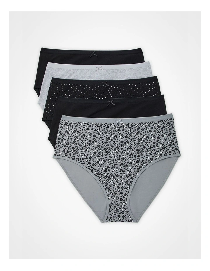 5 Pack Cotton Leopard Briefs Multi image 1