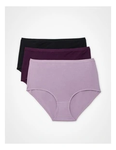 3 Pack Bamboo Basic Full Briefs Multi