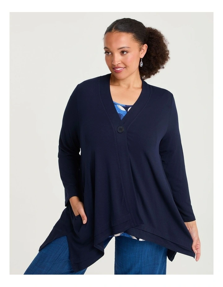 Natural Wiseguy Rory Cardigan Dark Indigo image 1