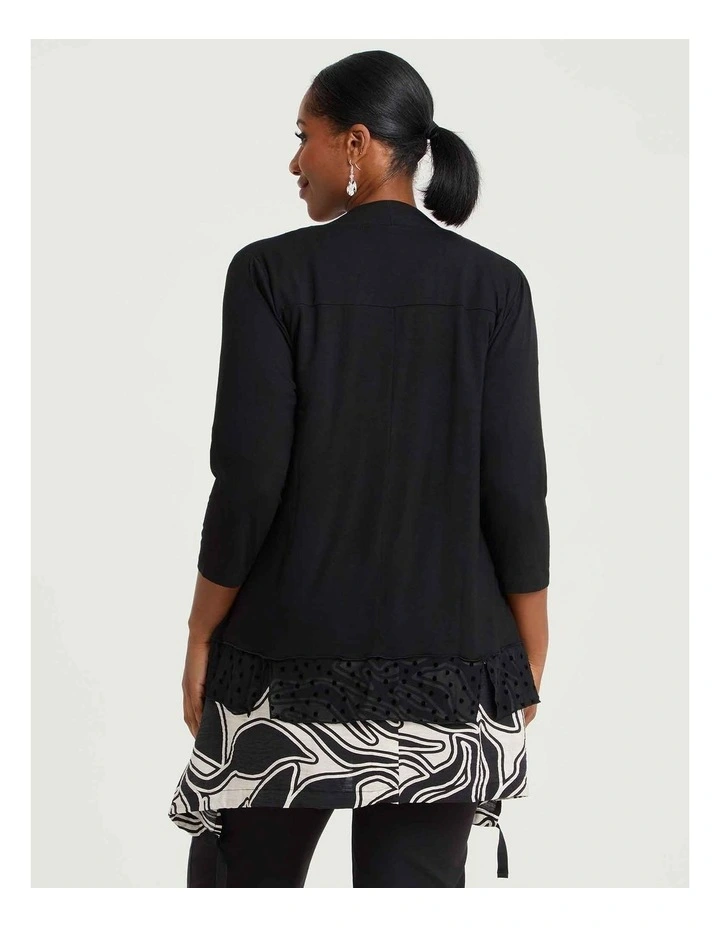 Bamboo Lace Trim Cardigan Black image 2