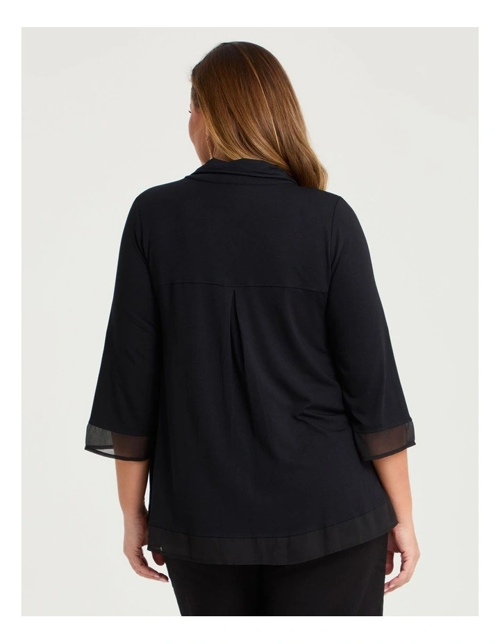 Button Bamboo Swing Cardigan Black image 2