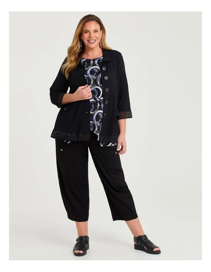 Button Bamboo Swing Cardigan Black image 4