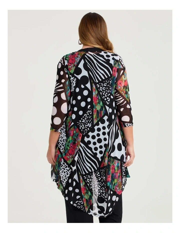 Long Drape Mesh Duster Print image 2