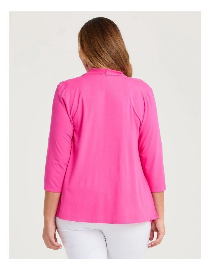 Drape Mesh & Natural Cardigan Fiji Pink image 2