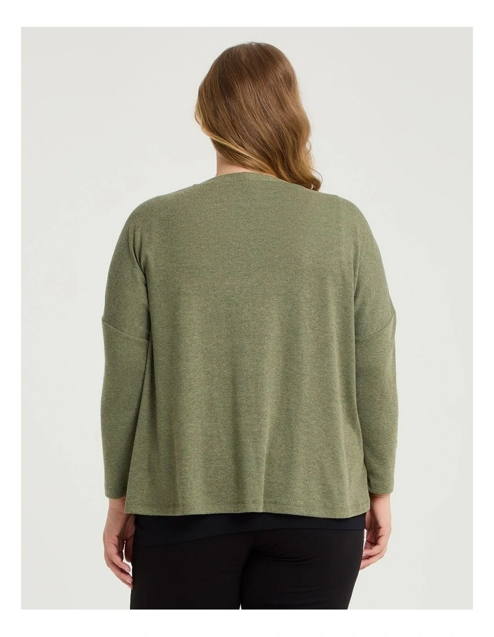 Boyfriend Slouch Cardigan Willow Green Marle image 2