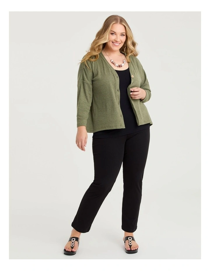 Boyfriend Slouch Cardigan Willow Green Marle image 3