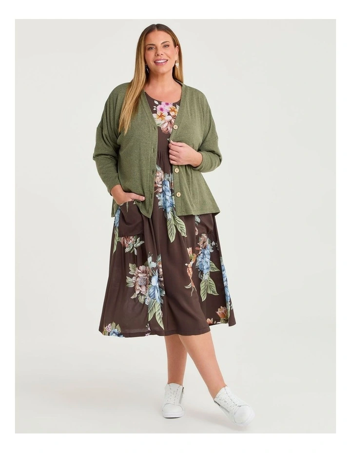Boyfriend Slouch Cardigan Willow Green Marle image 5