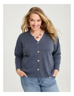 Boyfriend Slouch Cardigan Navy Marle