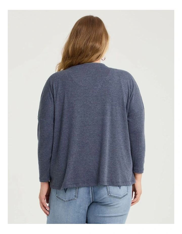 Boyfriend Slouch Cardigan Navy Marle image 2