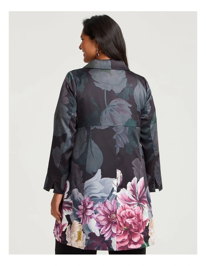 Fleur Satin Dress Coat Floral image 2