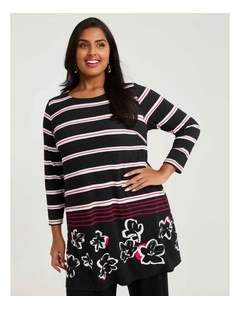 Natural Myra Stripe Tunic Print