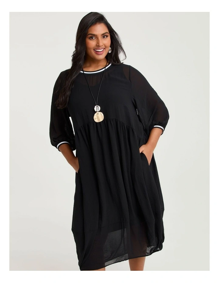 Chiffon Voyager Dress Black image 3
