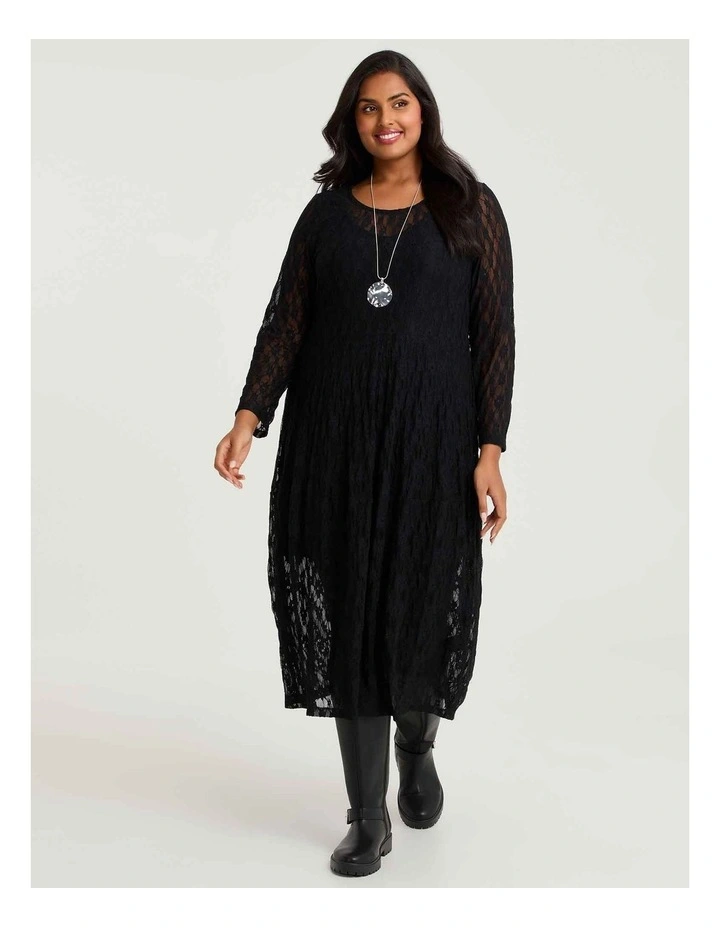 Lace Arika Tier Dress Black image 1